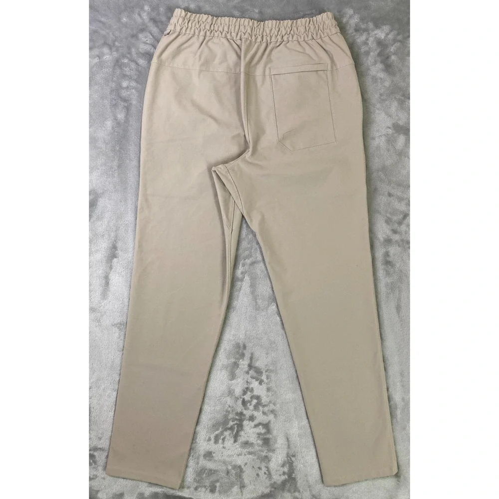 Lululemon Lab Tapered Jogger Pants Men Small Tan Elastic Waist Drawstring 31.5in